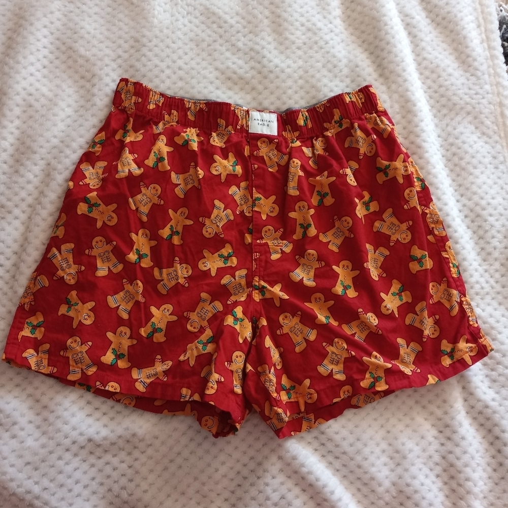 American Eagle Holiday Boxers Men's Sz M. 100% Cotton.